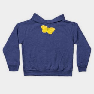 Yellow Butterfly Common Brimstone, Gonepteryx rhamni, flying Illustration Kids Hoodie